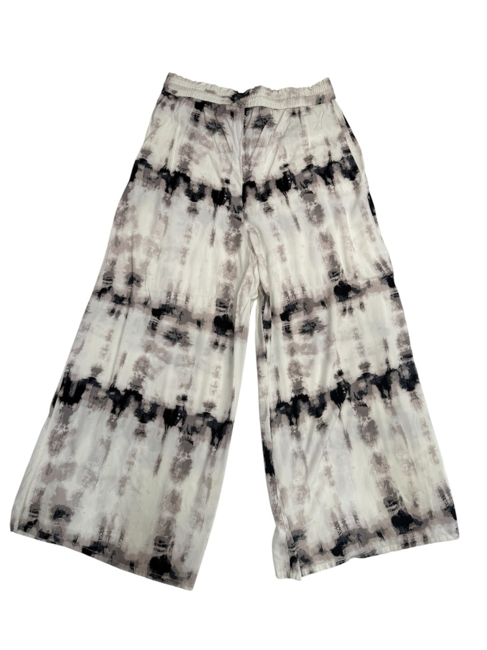 Calia Wide Leg Tie-Dye Palazzo Pants — Black & Gray Size large